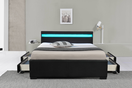 Tempat Tidur Led Pampled memiliki lampu LED untuk membantu Anda tidur dan berisi empat laci penyimpanan