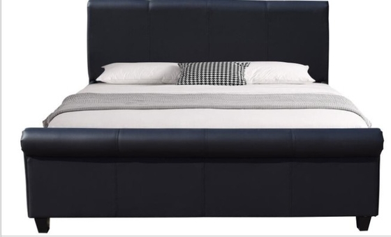 Tempat Tidur Berlapis Kulit Imitasi Hitam DENGAN BSCI