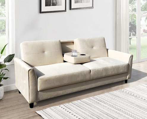 Tempat Tidur Sofa Lipat Queen, Tempat Tidur Sofa Lipat Portabel Mudah Disimpan, Putih Mati
