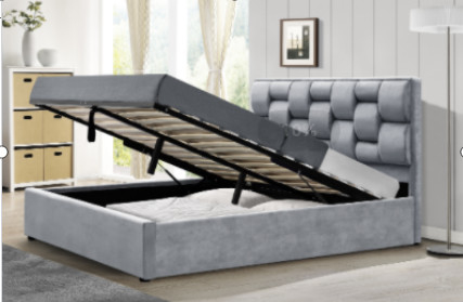 Rangka Tempat Tidur/Rangka Tempat Tidur Pengangkat Gas Kain/Dukungan Bilah Kayu/Perakitan Mudah