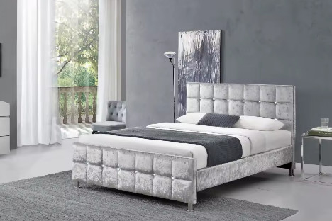 Rangka Tempat Tidur dengan Headboard, Tempat Tidur Platform Kokoh dengan Penyangga Bilah Kayu