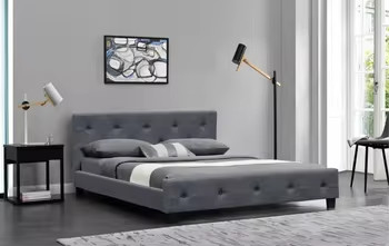 Frame Tempat Tidur yang Lembut dan Cantik dengan Headboard melengkung dan Desain Unik