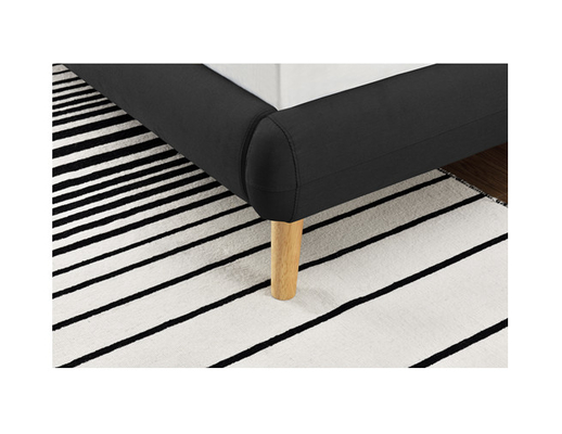 FSC OEM Black Linen Berlapis Penutup Kain Tempat Tidur Queen