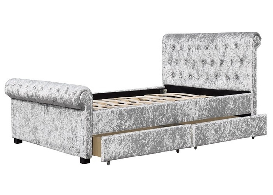 Tempat Tidur Penyimpanan Berumbai Berlapis, Kamar Tidur Eropa Ukuran Queen Disesuaikan