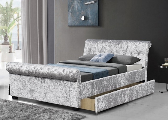Tempat Tidur Penyimpanan Berumbai Berlapis, Kamar Tidur Eropa Ukuran Queen Disesuaikan