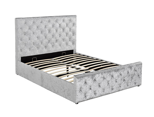 Ukuran Penuh Crush Velvet Fabric Upholstered Bed Frame Sertifikasi CE