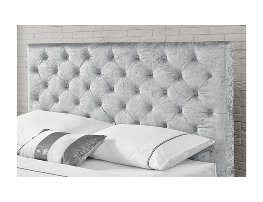 Ukuran Penuh Crush Velvet Fabric Upholstered Bed Frame Sertifikasi CE