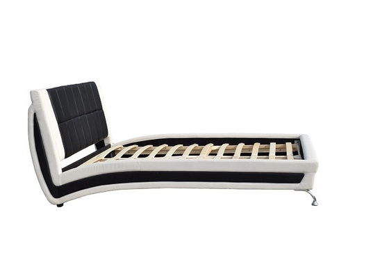 King Upholstered Platform Faux Leather Bed Frame Perabot Kamar Tidur Ukuran Ganda
