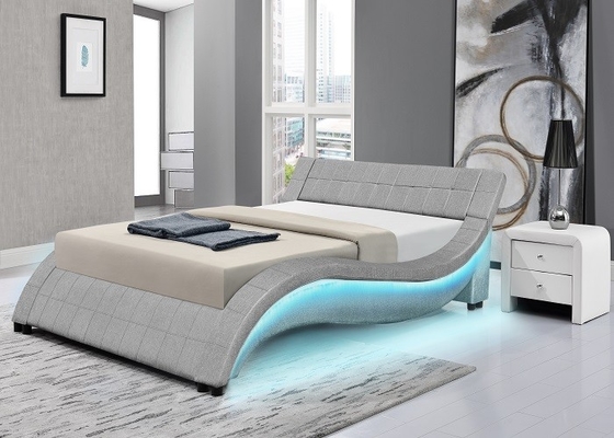 Tempat Tidur Berlapis LED Harmin Queen Platform Sertifikasi ROSH BSCI