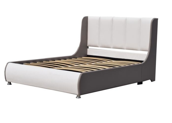 ODM American Style Bed Frame Queen Size White Faux Leather Dengan Gas Lift