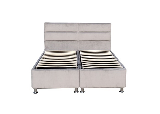 Bersayap Berlapis Gas Lift Storage Bed Frame Kain Beludru Berumbai Headboard Dengan Penyimpanan