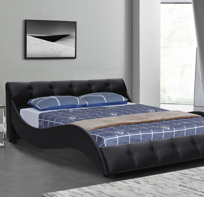 Rangka Tempat Tidur Berlapis Kulit Pu Italian Faux Tufted Di Kepala Tempat Tidur Ukuran King