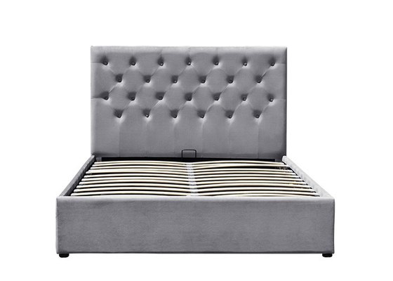 Mekanisme Ottoman Gas Lift Storage Bed Fabric Tempat Tidur Penyimpanan Berlapis ODM
