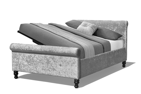 Tempat Tidur Penyimpanan Tufted French Sleigh Tufted Gas Lift 150cm X 200cm Ukuran Tempat Tidur