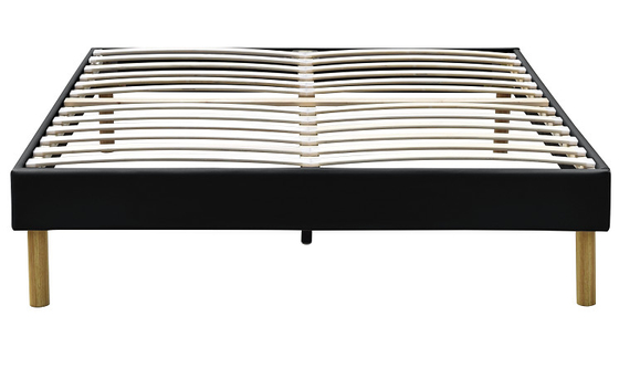 Tempat Tidur Platform King Berlapis Kontemporer King Merakit Kulit PU 140x190Cm