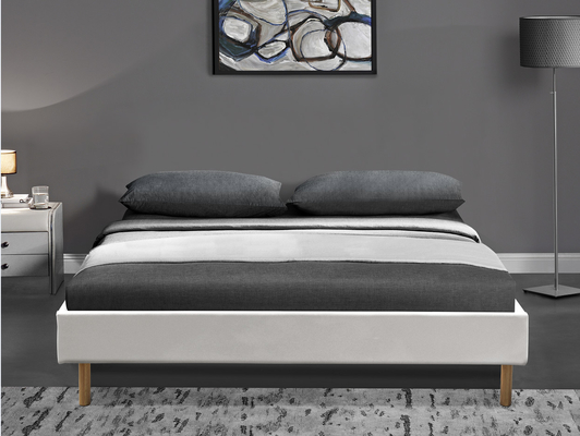 Tempat Tidur Platform King Berlapis Kontemporer King Merakit Kulit PU 140x190Cm