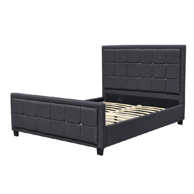 Tombol Kain Bingkai Tempat Tidur Berlapis Platform Dengan Footboard