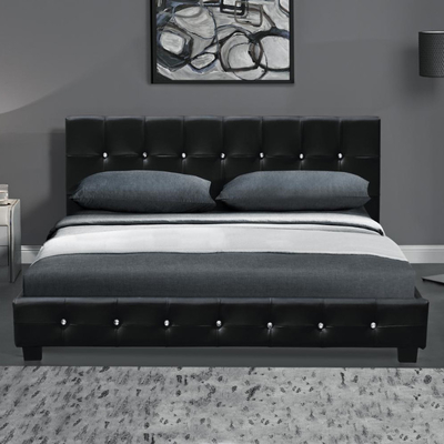 Tempat Tidur Kulit Berlapis Kancing Cristal