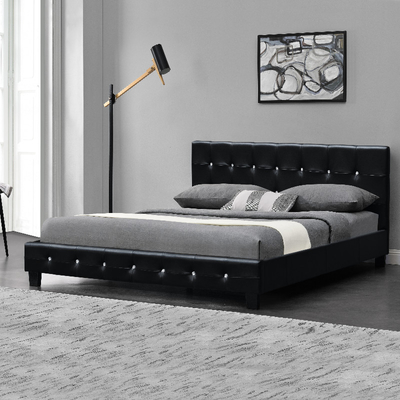 Tempat Tidur Kulit Berlapis Kancing Cristal