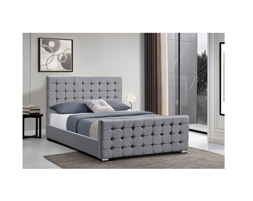 4ft Kain Linen Berlapis Bingkai Tempat Tidur Queen Size