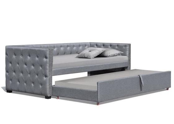 Daybed Trundle Berlapis Kain Dengan Kayu Lapis Tunggal Pejantan Perunggu