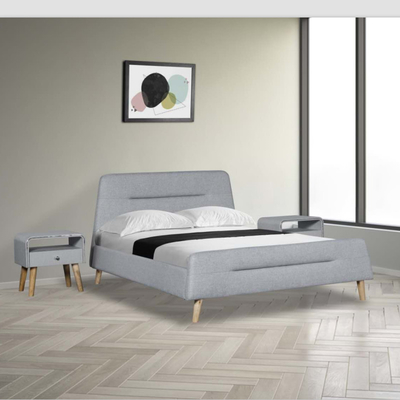 Tempat Tidur Kain Linen Headboard Trapesium
