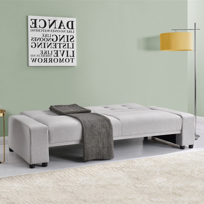 Kain Linen Abu-abu Beludru Tempat Tidur Sofa Lipat Sertifikasi BSCI Italia