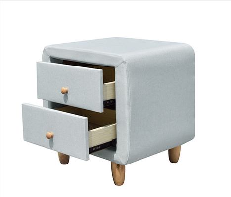 SUNNY 2 Laci Modern Meja Kayu Lapis Kain Linen Laci Kabinet Tertutup