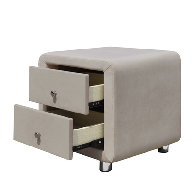 SUNNY 2 Laci Modern Meja Kayu Lapis Kain Linen Laci Kabinet Tertutup