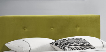 Tufted Green Cream Hancur Beludru Double Bantal Kepala Tempat Tidur Rangka Tempat Tidur