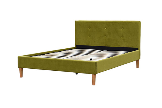 Tufted Green Cream Hancur Beludru Double Bantal Kepala Tempat Tidur Rangka Tempat Tidur