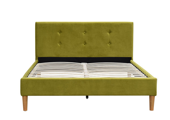 Tufted Green Cream Hancur Beludru Double Bantal Kepala Tempat Tidur Rangka Tempat Tidur