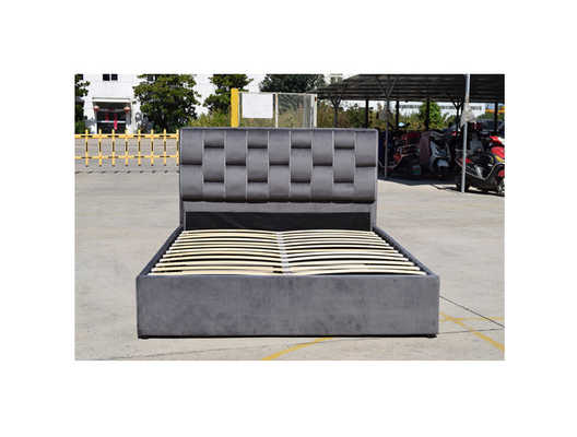Fabric Twin Size Linen Upholstered Bedframe Dengan Gas Lift