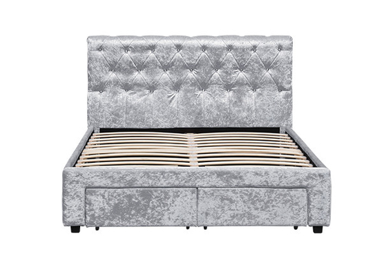 Torver Charcoal Plush Velvet Bed Frame - Pilih Ukuran Dan Pilihan Warna