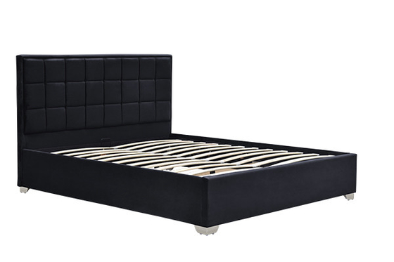 Horwood Black Velvet Cube Gas Lift Storage Bed Frame
