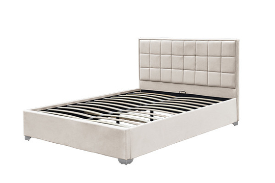 Horwood Beige Velvet Ottoman Storage Bed Frame 120x200cm 140x200cm 160x200cm 180x200cm