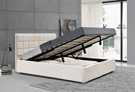 Horwood Beige Velvet Ottoman Storage Bed Frame 120x200cm 140x200cm 160x200cm 180x200cm