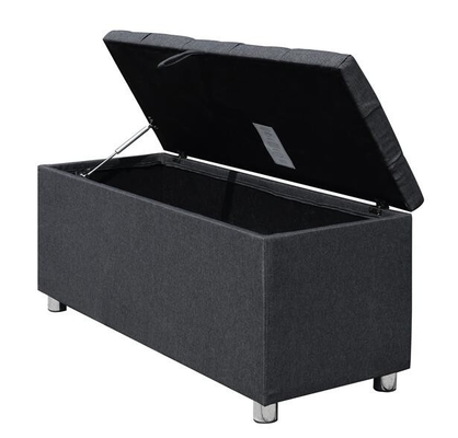 Penyimpanan Kain Berlapis Ottoman Dark UK FR Grey Fabric Blanket Box